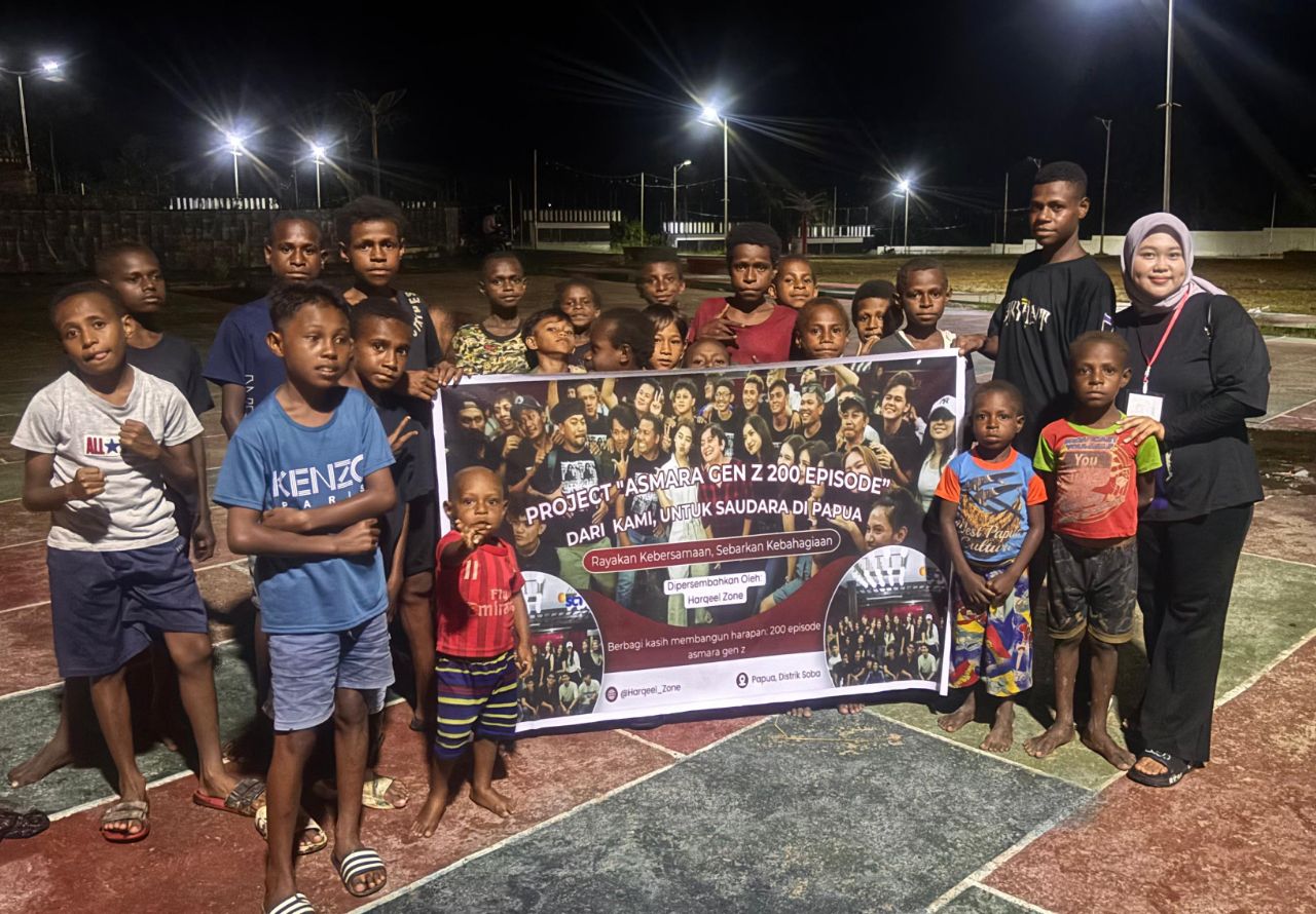 Harqeel Zone syukuran 200 episode sinetron Asmara Gen Z di Papua Selatan.