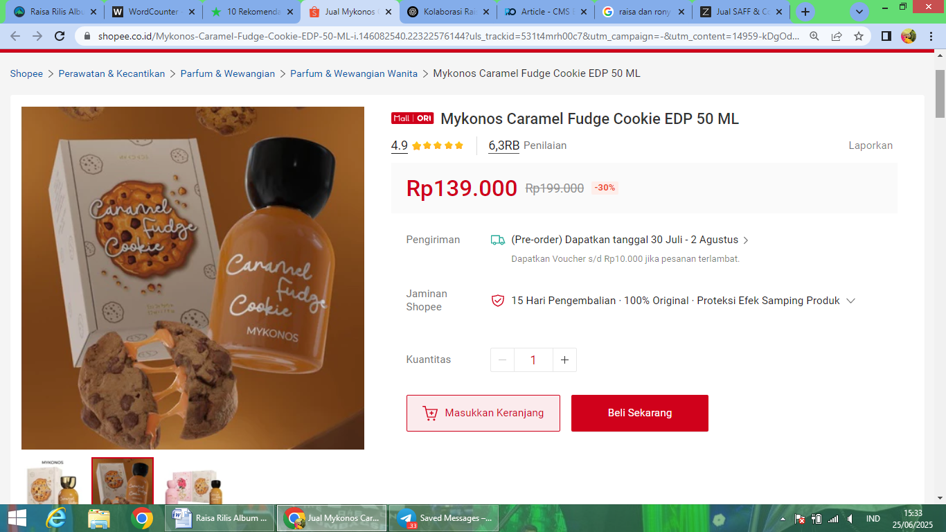 Rekomendasi parfum aroma coklat.