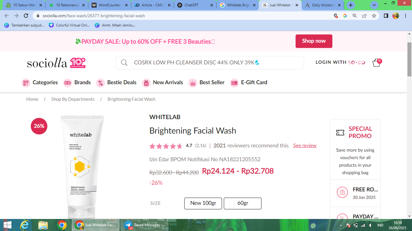 Rekomendasi sabun cuci muka untuk flek hitam.