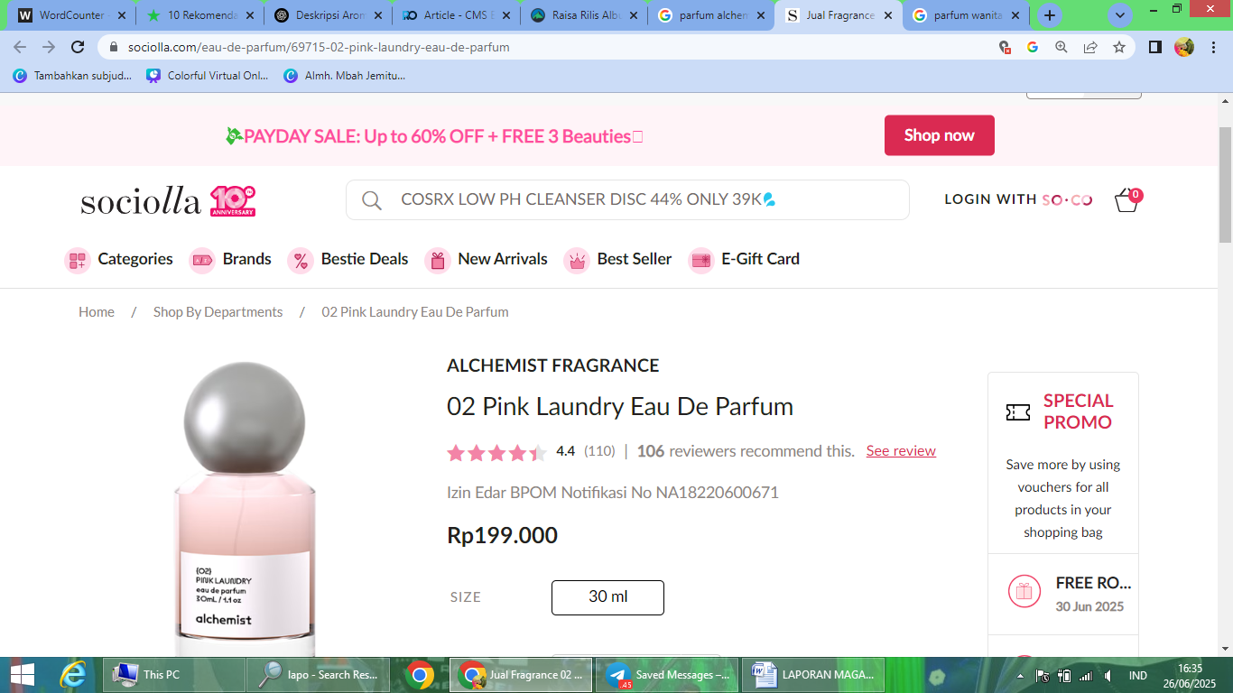 Rekomendasi parfum aroma lembut untuk wanita.