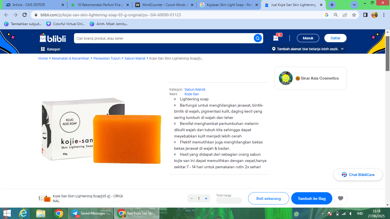 Rekomendasi sabun mandi untuk bekas luka.