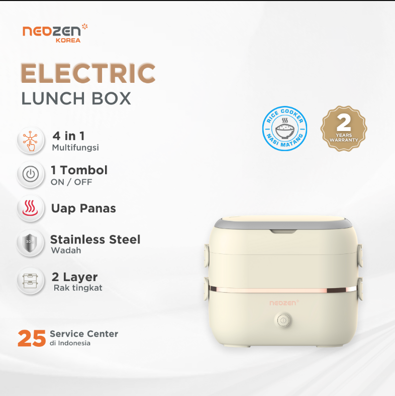 Lunch tetap hangat tanpa repot! Neozen Electric Lunch Box bisa masak, kukus, dan hangatkan bekal hanya dengan colokan listrik. Cuma Rp300 ribuan!