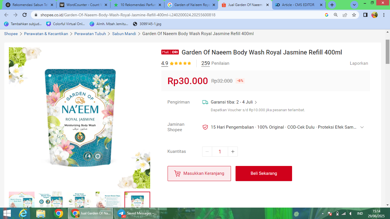 Rekomendasi sabun mandi aroma teh.