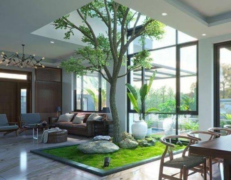 Ide desain taman dalam rumah.