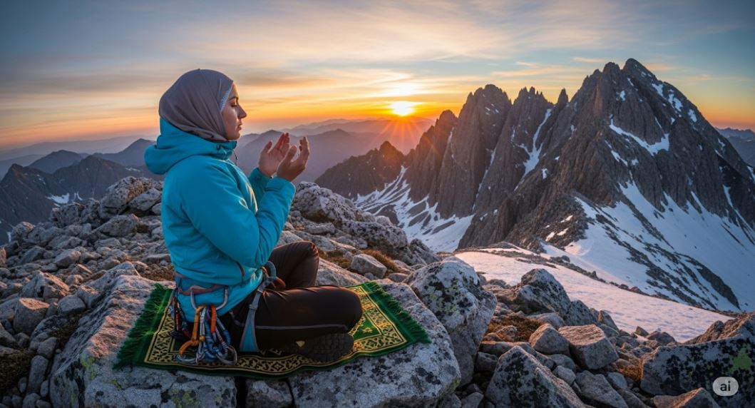 Mendaki gunung boleh jadi passion, tapi salat adalah kewajiban!&nbsp;