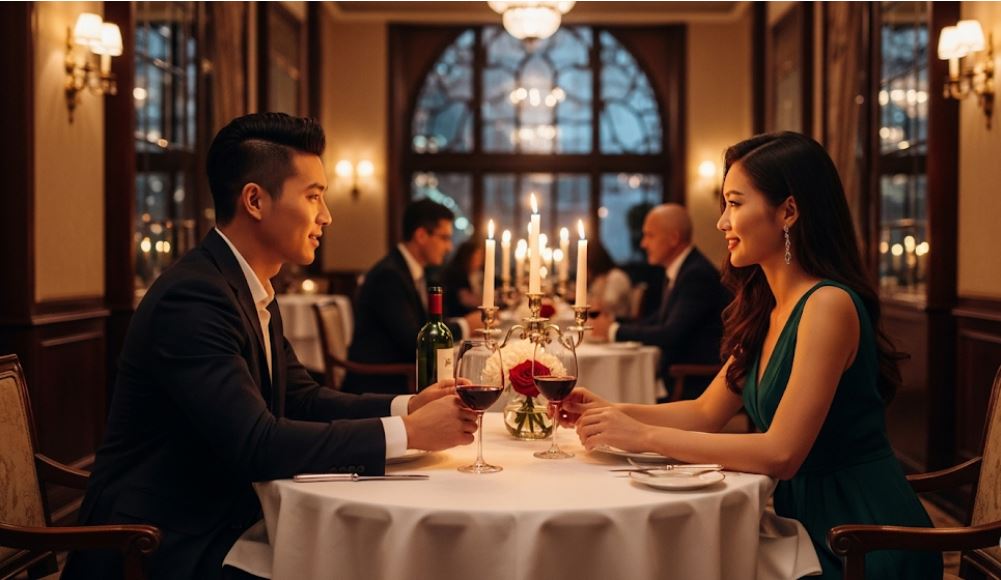 Dinner romantis makin syahdu dengan alunan jazz klasik yang hangat dan penuh cinta.