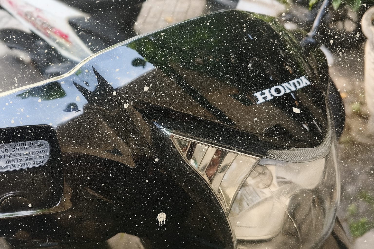 Noda cat di motor.