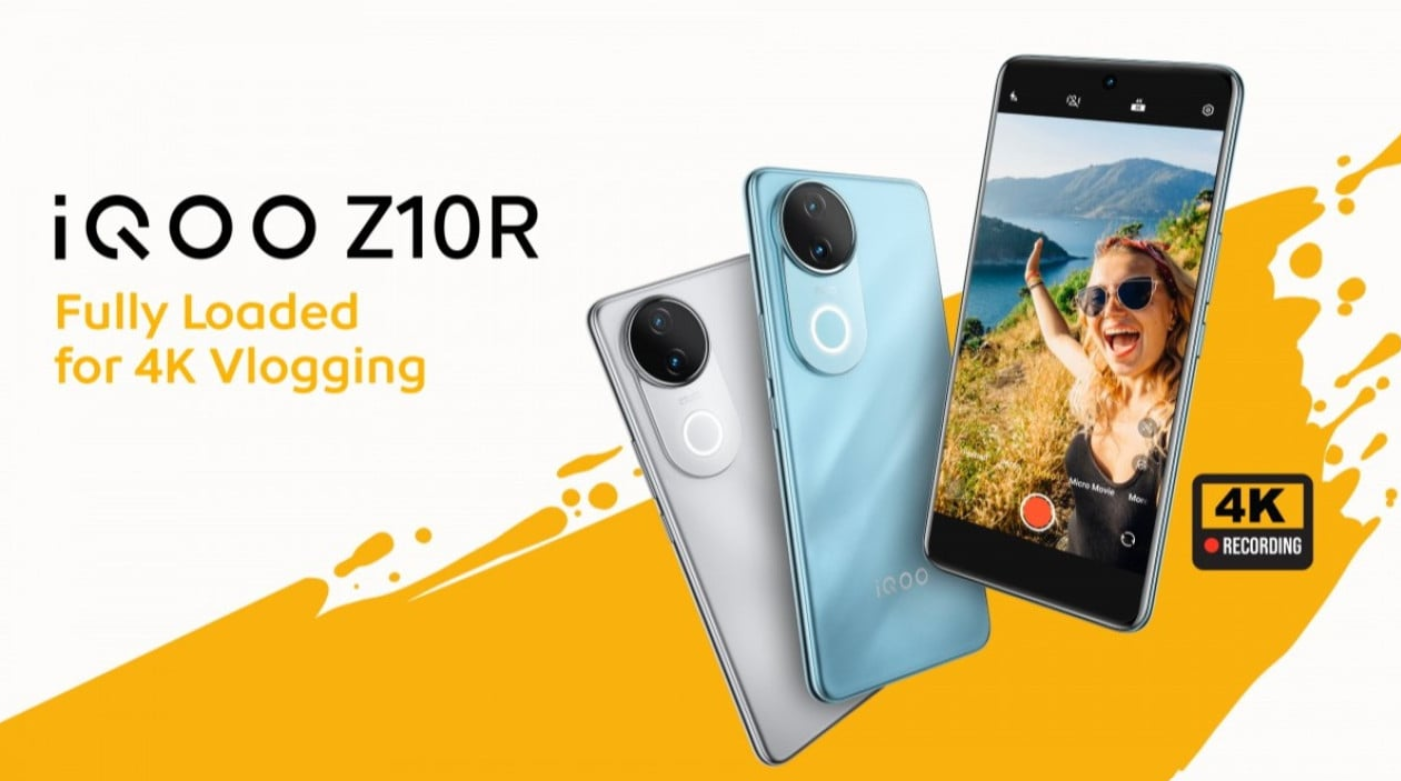 Kamera depan 4K, layar AMOLED, performa ngebut. iQOO Z10R siap dukung kontenmu dari mana saja!