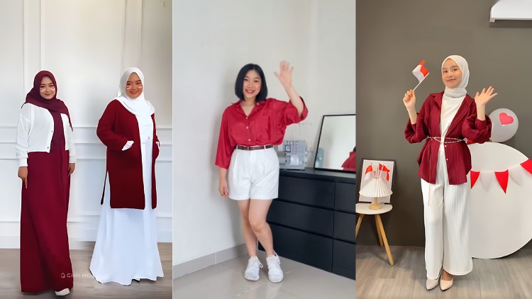 Inspirasi outfit merah putih rayakan 17 Agustus.