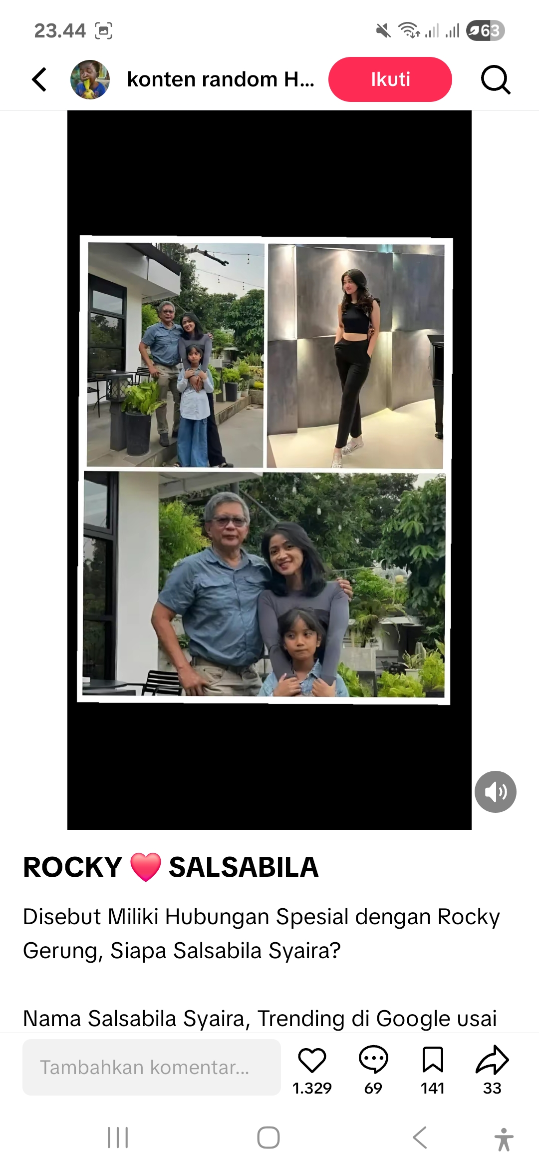 Momen kebersamaan Salsabila Syaira dengan Rocky Gerung.