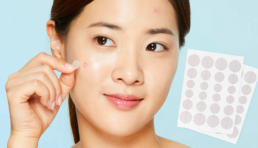 Ilustrasi pimple patch untuk mengatasi jerawat.