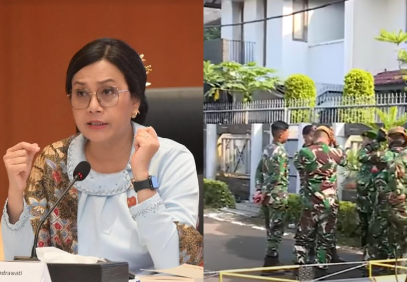 Rumah Sri Sri Mulyani dijaga aparat TNI pasca insiden penjarahan