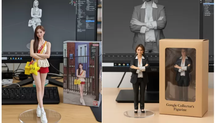 Ilustrasi Hasil foto AI action figure
