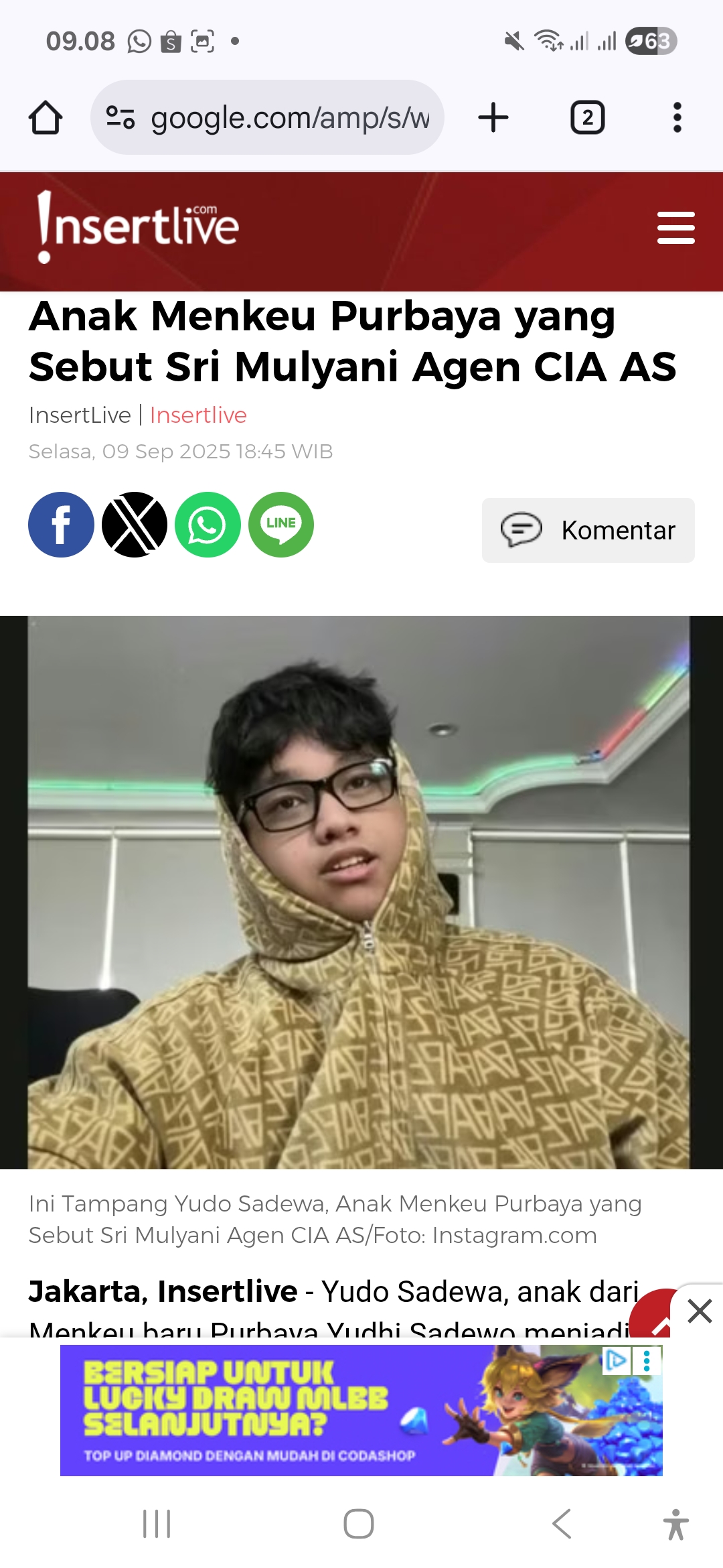 Yudo Sadewo anak Menkeu baru yang sebut Sri Mulyani agen CIA.
