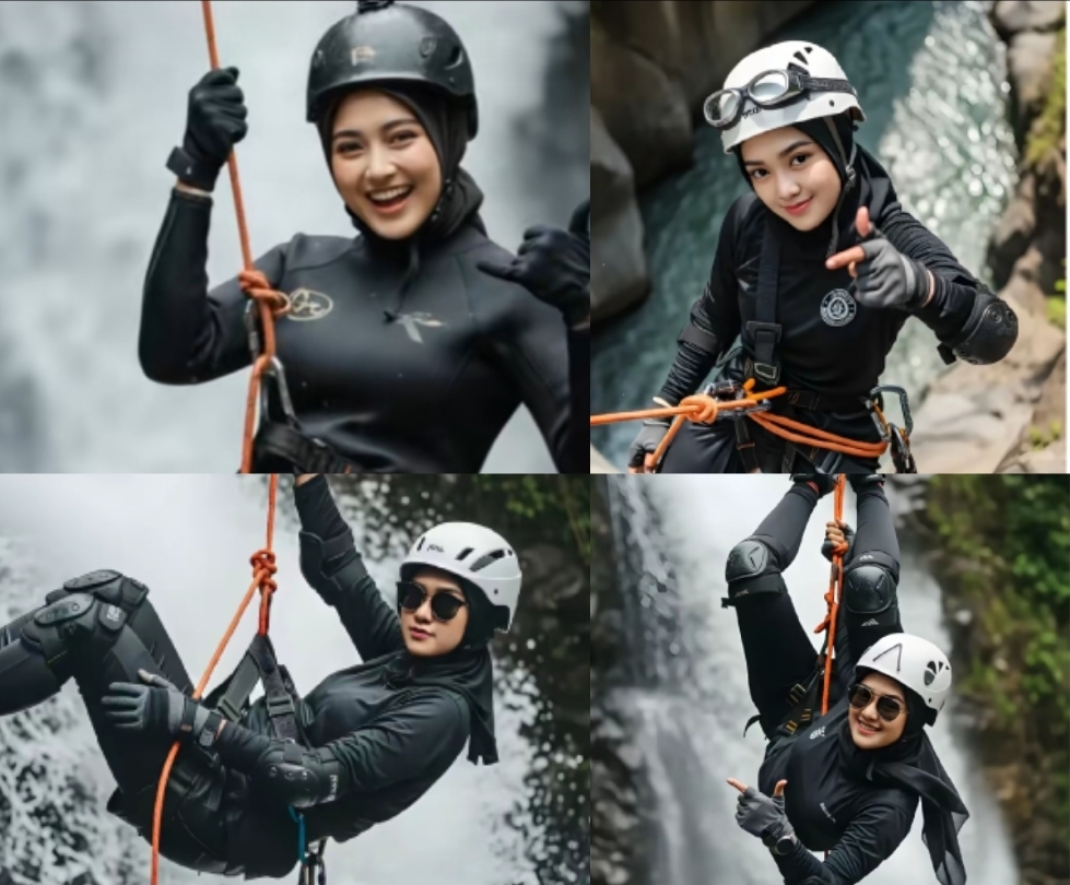 Tutorial cara buat foto canyoneering Gemini AI lagi viral di TikTok.