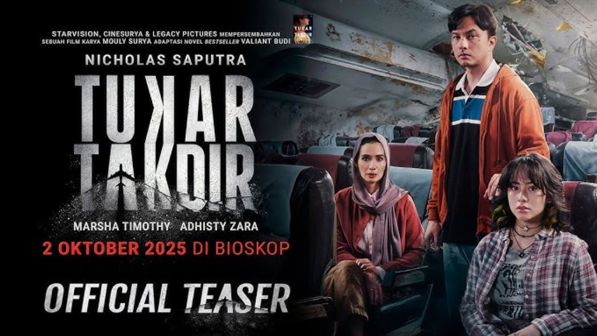 Tukar Takdir hadir 2 Oktober 2025, kisah petaka pesawat yang menyentuh hati lewat akting Nicholas Saputra, Marsha Timothy, dan Adhisty Zara.