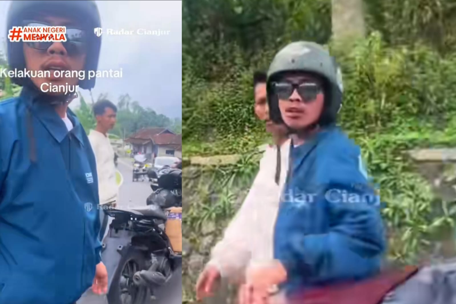 unggahan tiktor radar cianjur yang memberitakan keluarga yang di serang ketika berlibur