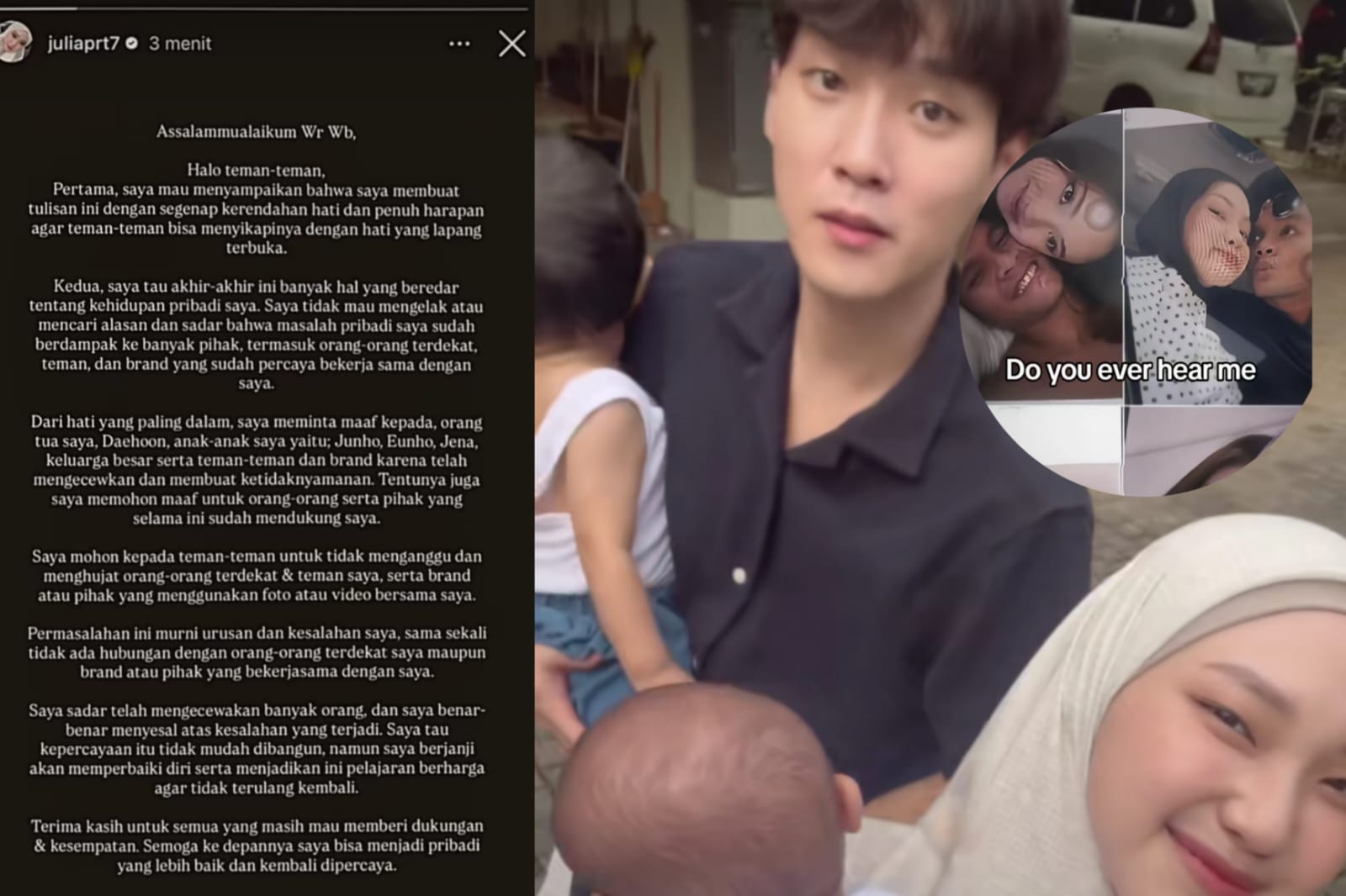 permintaan maaf jule yang di upload di instastory buat netizen geram