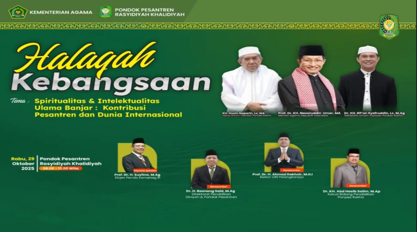 Halaqah Kebangsaan Di Ponpes Rasyidiyah Khalidiyah Amuntai,Kasel (Sumber: Live Streaming Rasyidiyah Khalidiyah)