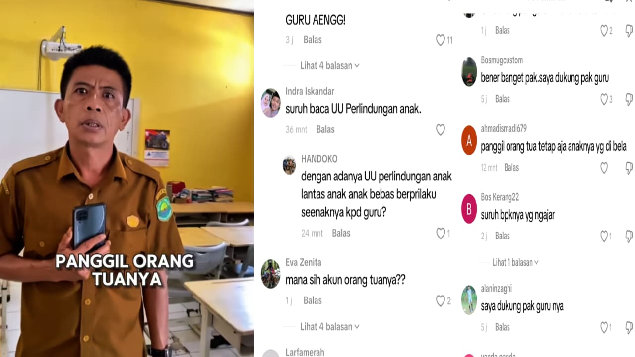 viral video yang memperlihatkan seorang guru yang di protes seorang ayah diduga tampar anaknya.