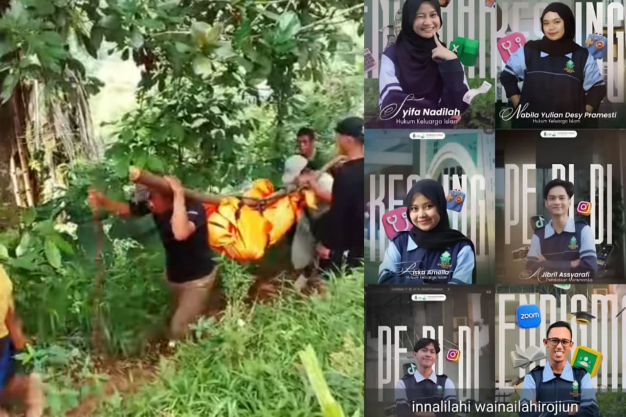 Enam mahasiswa KKN UIN Semarang teseret arus sungai dan ditemukan meninggal dunia.