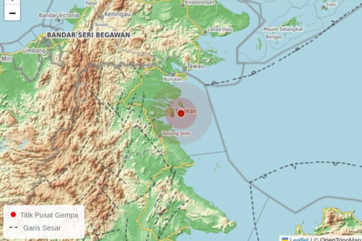 Gempa M4,8 Guncang Tarakan