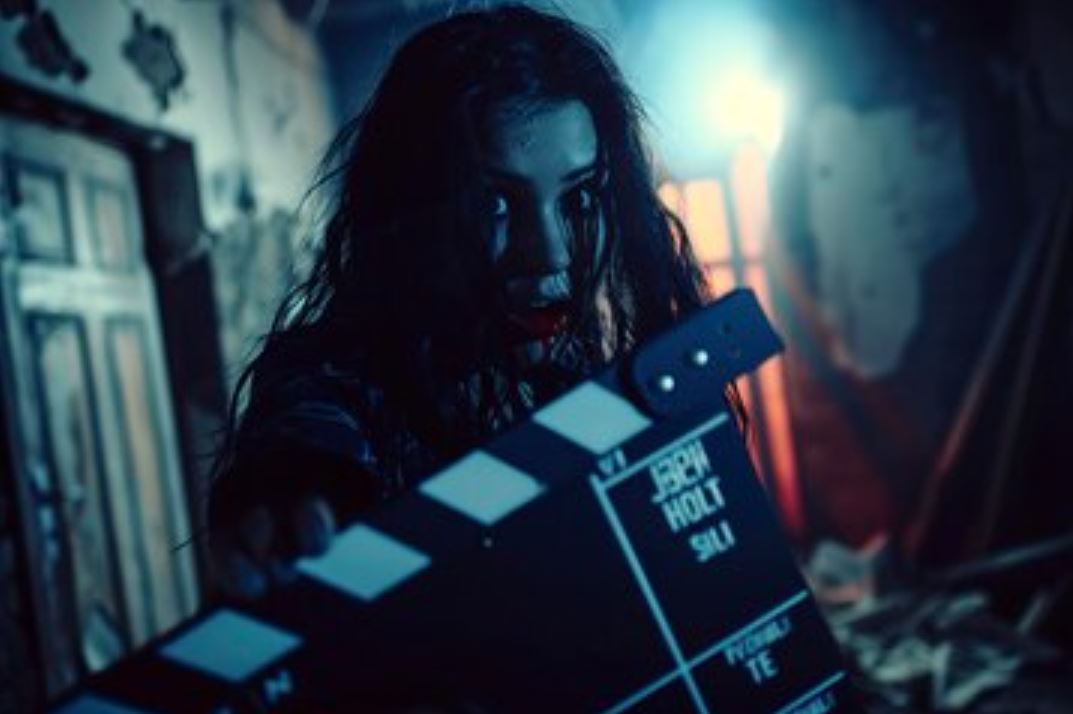 Ilustrasi syuting film horor.
