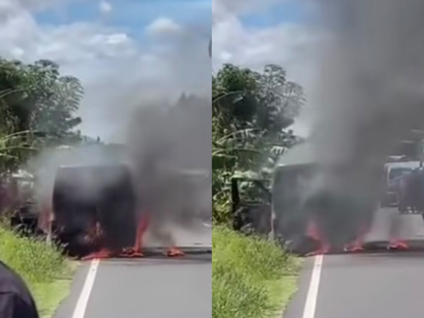 Mobil Pembawa Uang Rp 4,6 Miliar Milik Bank Terbakar di Polewali Mandar, Sulawesi Barat (Dok.Istimewa)