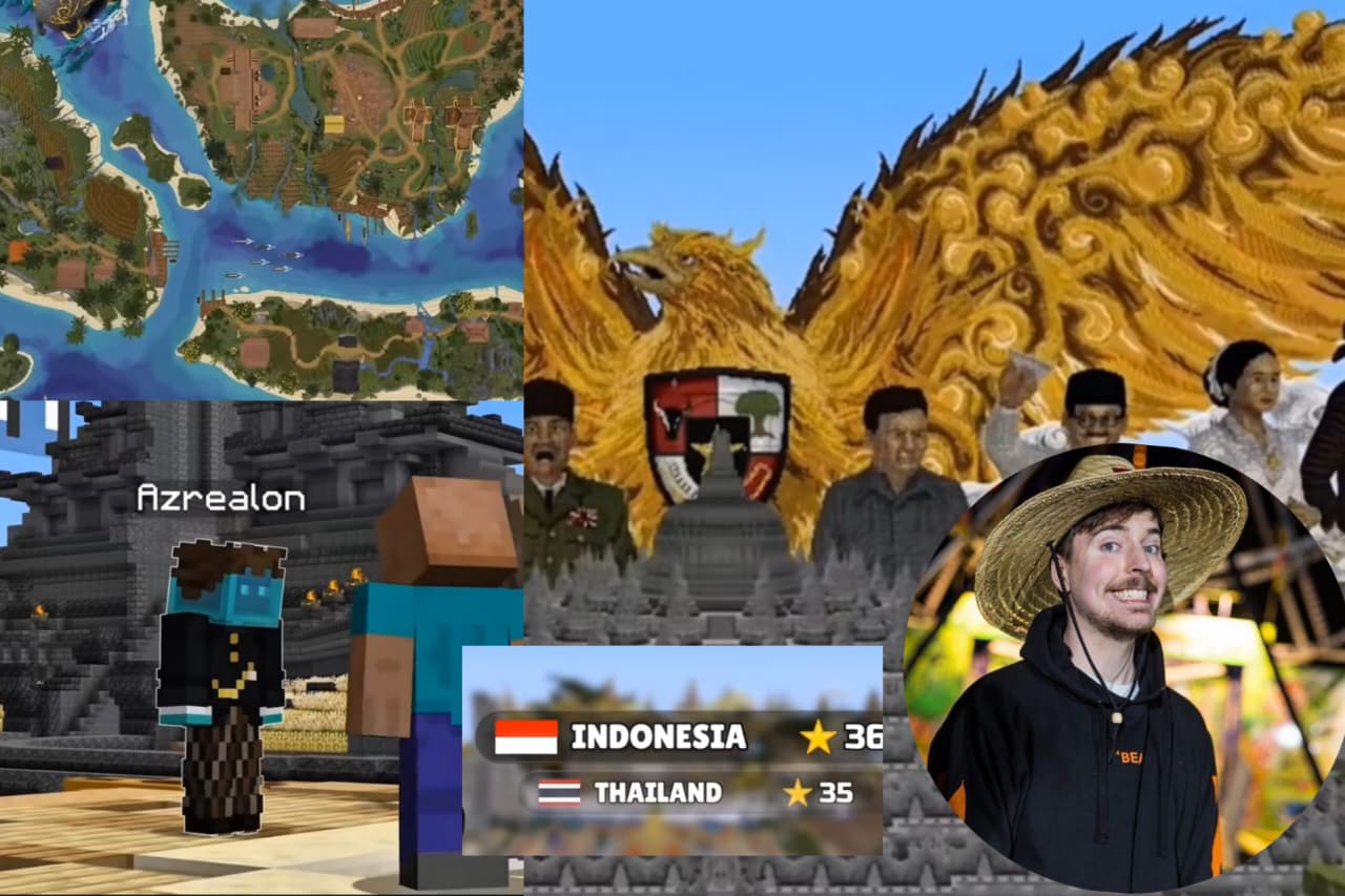 tim indonesia dapat juara pertama dalam lomba minecraft yang di adakan oleh Mr Beast.