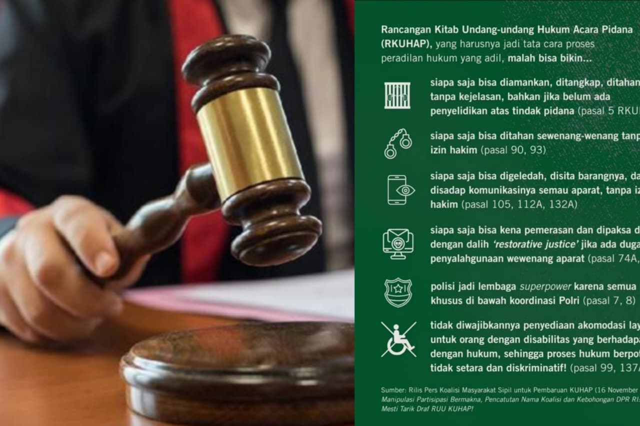 Rancangan Undang-Undang Kitab Undang-Undang Hukum Acara Pidana (RUU KUHAP) resmi disahkan DPR pada 18 November 2025