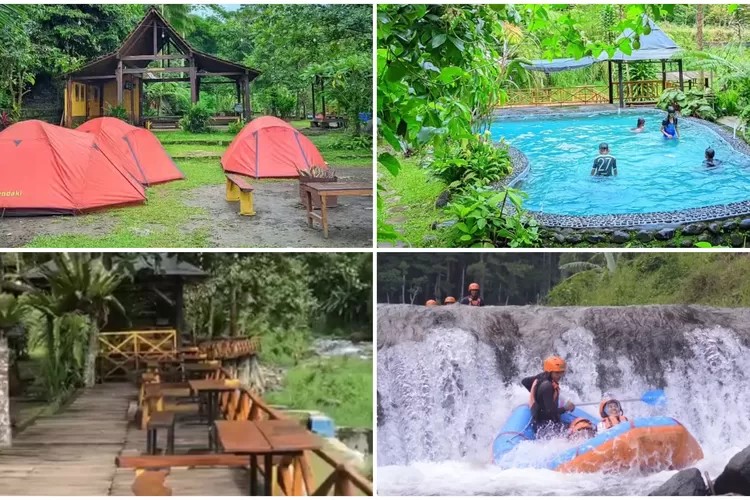 Berbagai keseruan camping di Hutan Pinus Senggon, dari rafting sampai ngopi ala cafe pun bisa di dapati