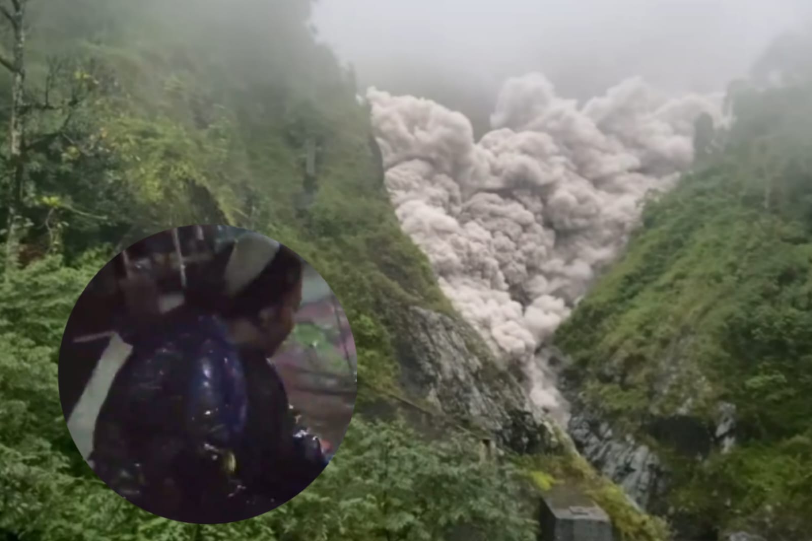 pasangan pasutri alami luka bakar usai lewati jembatan dan terkena erupsi gunung merapi semeru.