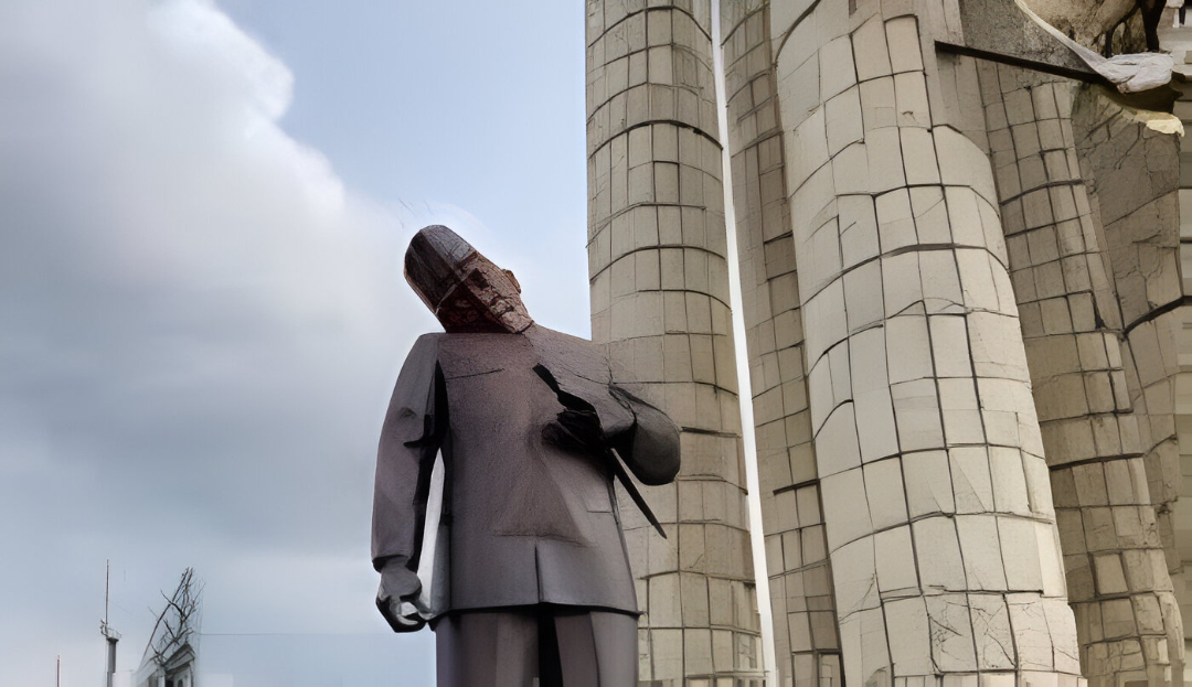 Patung Soekarno Miring