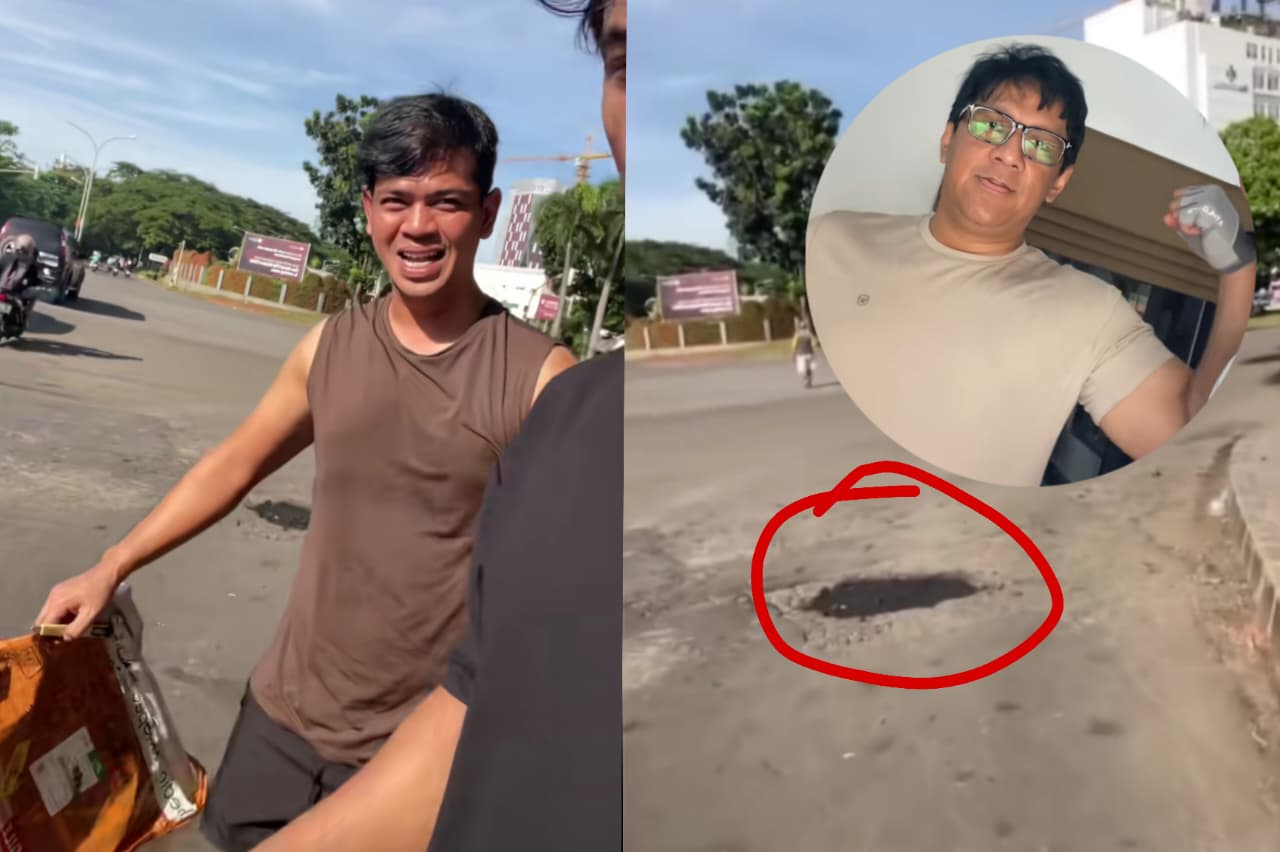 Surya insomnia terlihat sedang mengaspal jalan, andre beri tanggapan lucu.