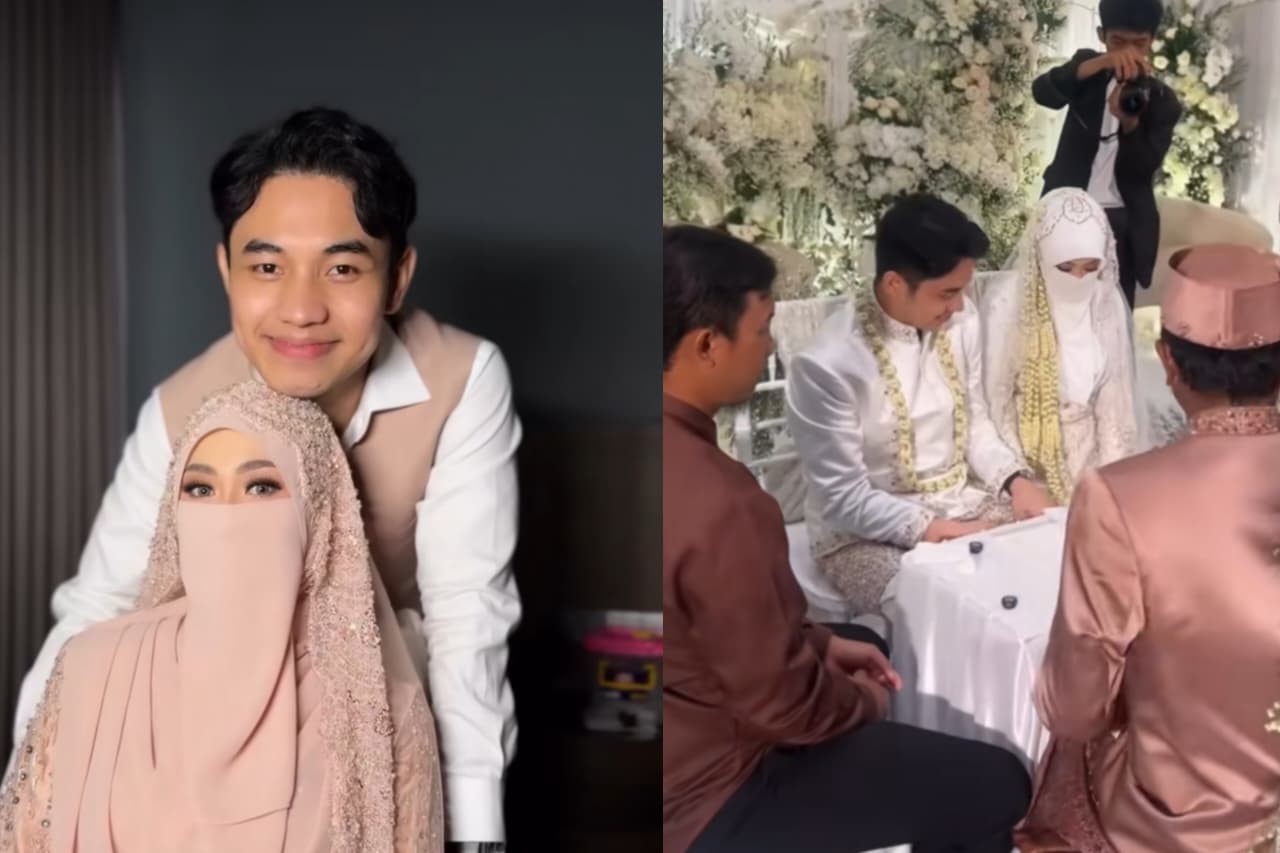 momen bahagia fiki naki dan tinandrose yang telah resmi jadi suami istri.