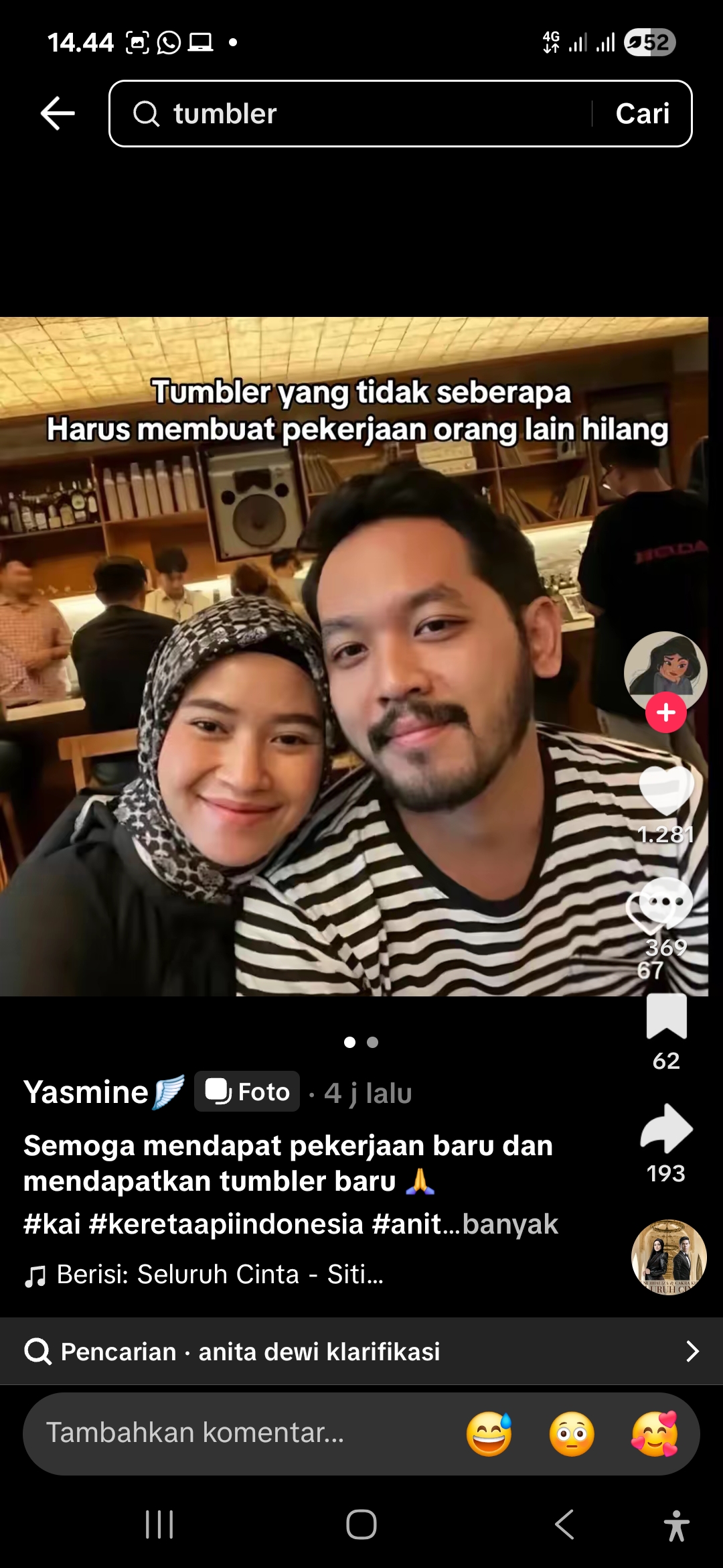 Sosok Anita Dewi viral usai lupa bawa tumbler dari KRL, berujung karyawan KAI dipecat.