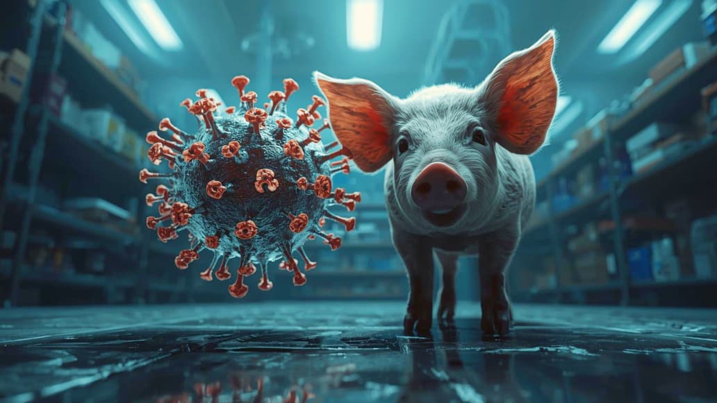 Ilustrasi Flu Babi (Canva/AI)