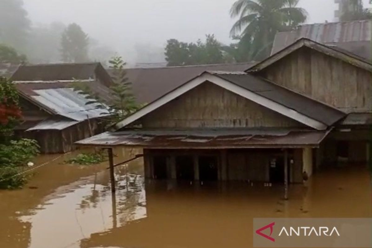 Banjir akibat hujan ekstrem melanda Kalimantan Selatan, merendam ribuan rumah dan memaksa ratusan warga mengungsi di beberapa kabupaten.  (antara)