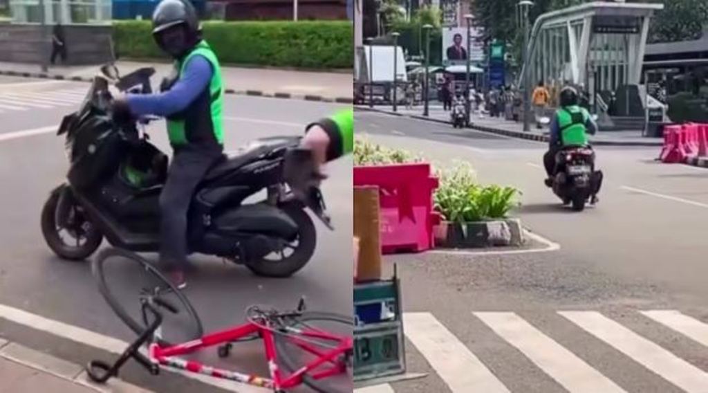 Viral pesepeda dan driver ojol.