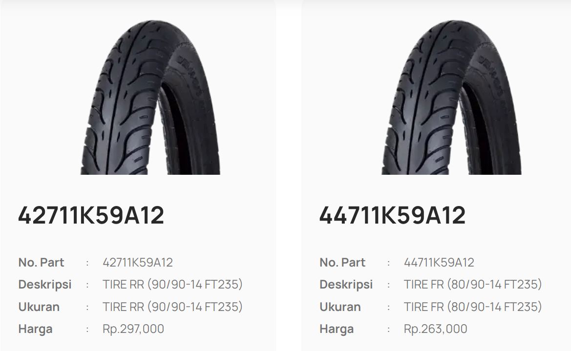 Ban motor tubeless khusus untuk Honda Vario 125 Street.