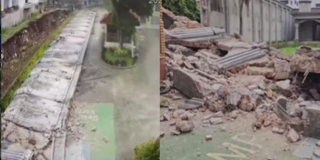 Caption Foto: Menyoroti insiden viral dinding pembatas rumah warga dan SMPN 182 Jakarta yang dilaporkan ambruk.