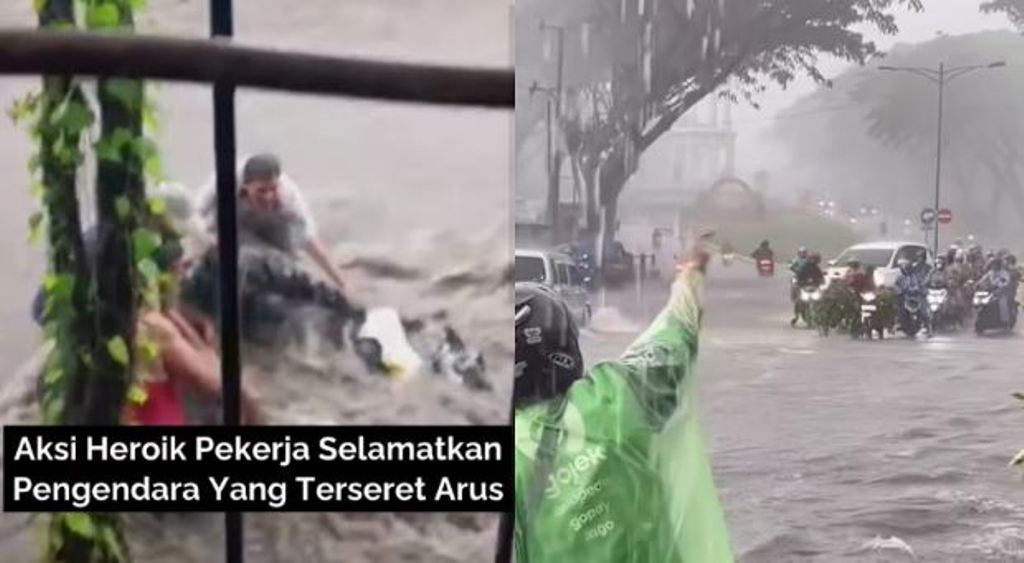 Kawasan KIC di Kota Semarang, Jawa Tengah mengalami banjir usai hujan deras dengan intensitas tinggi. 