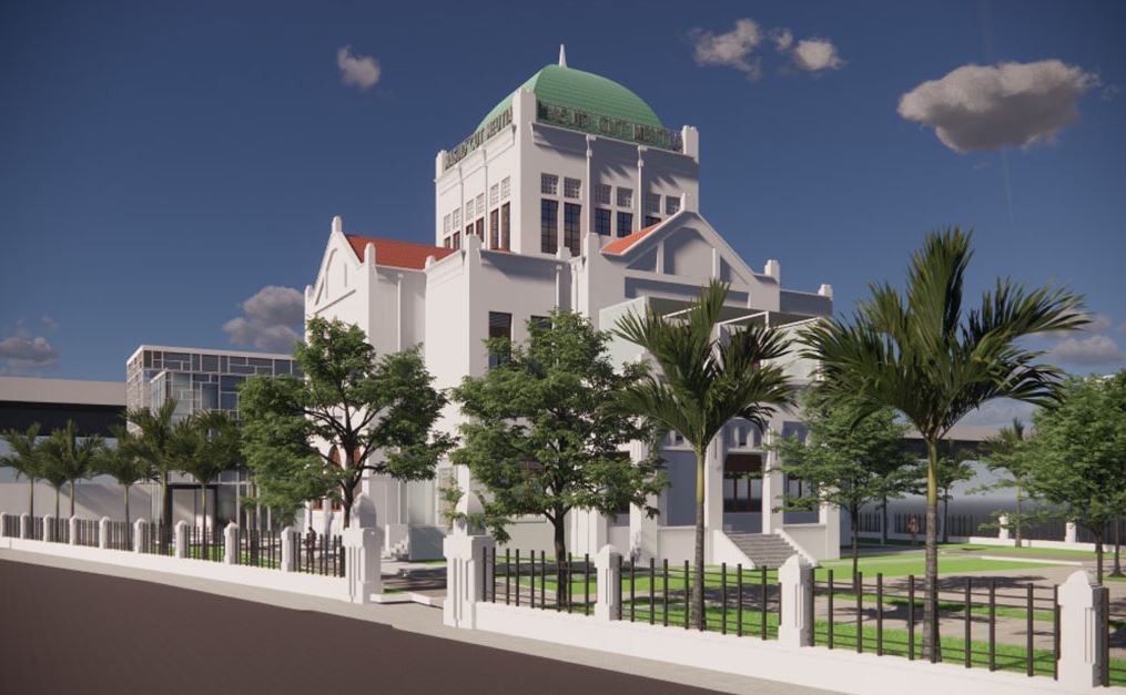 Masjid Cut Meutia memiliki gaya arsitektur kolonial Belanda yang khas. 