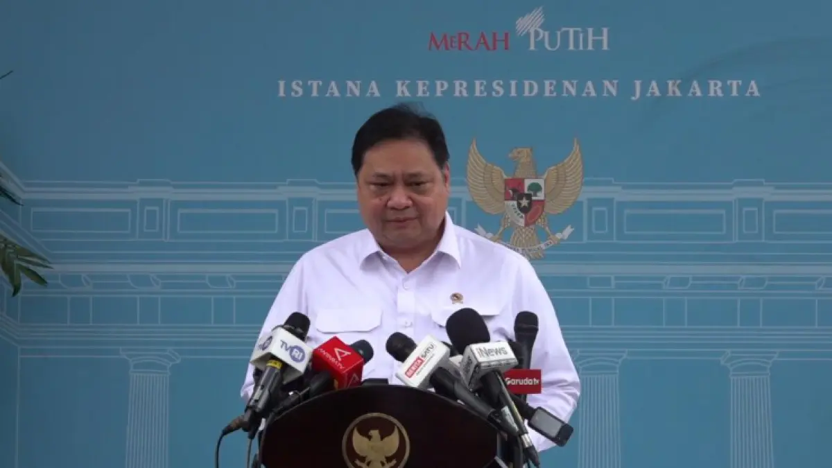 Menteri Koordinator (Menko) Bidang Perekonomian Airlangga Hartarto di Istana Negara