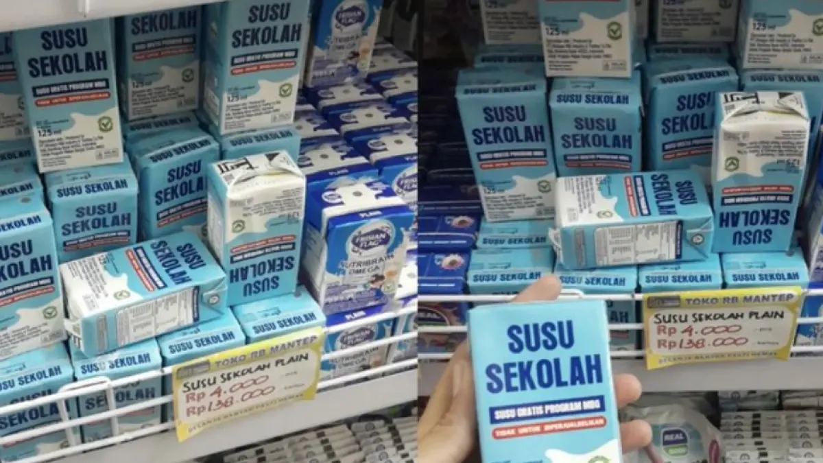 Viral ‘Susu Sekolah Program MBG’ di Minimarket