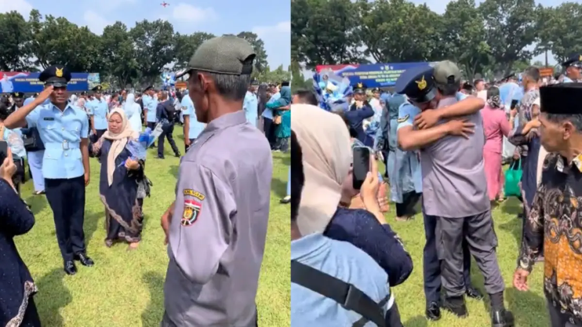 Momen Haru Anak ini Lulus Jadi TNI AU di Solo, Ayahnya Bekerja sebagai Linmas