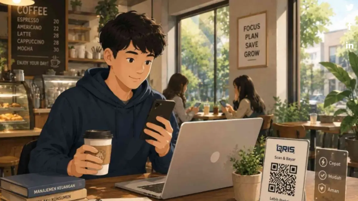 Ilustrasi gaya hidup mahasiswa di era digital.