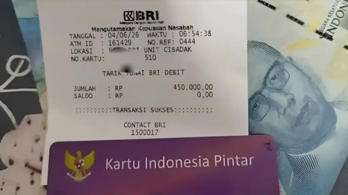 Bukti pencairan bansos kategori bantuan pendidikan PIP KIP. (Tangkapan Layar YouTube Arfan Saputra Channel)