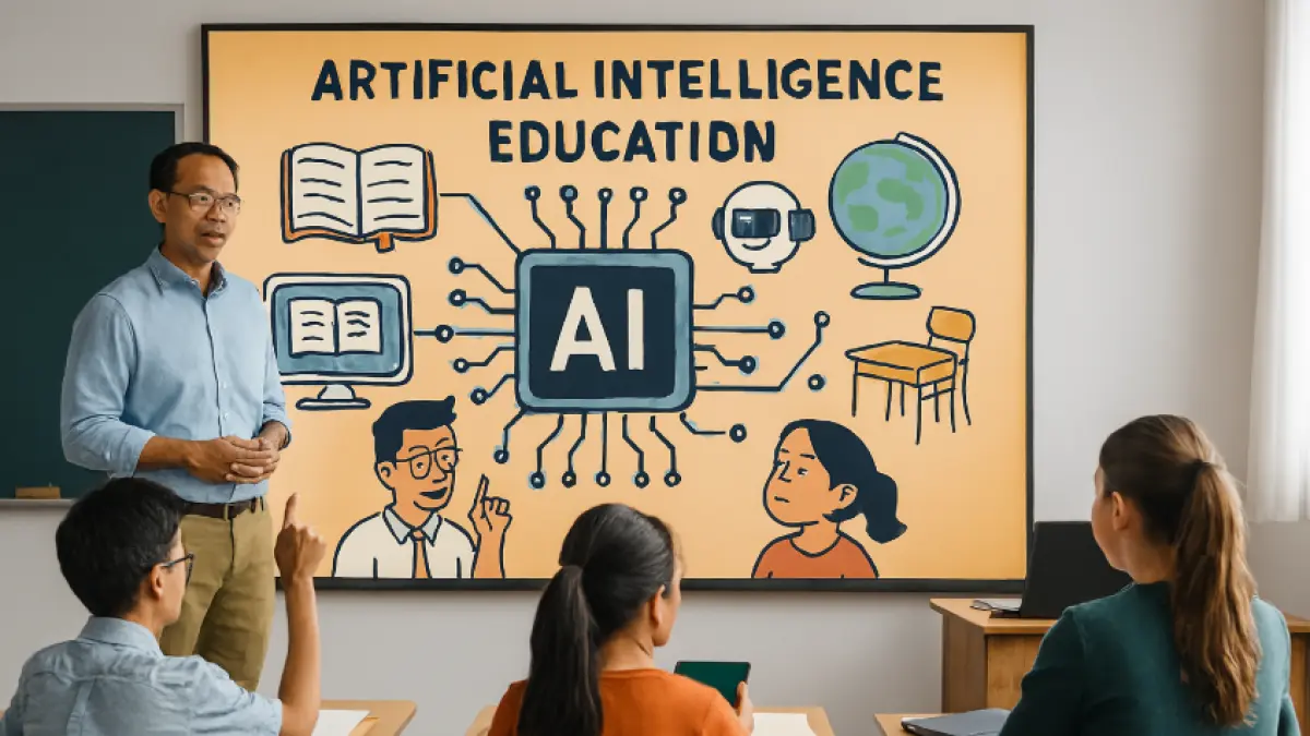 Visualisasi Pelajar Memanfaatkan AI dalam Dunia Pendidikan