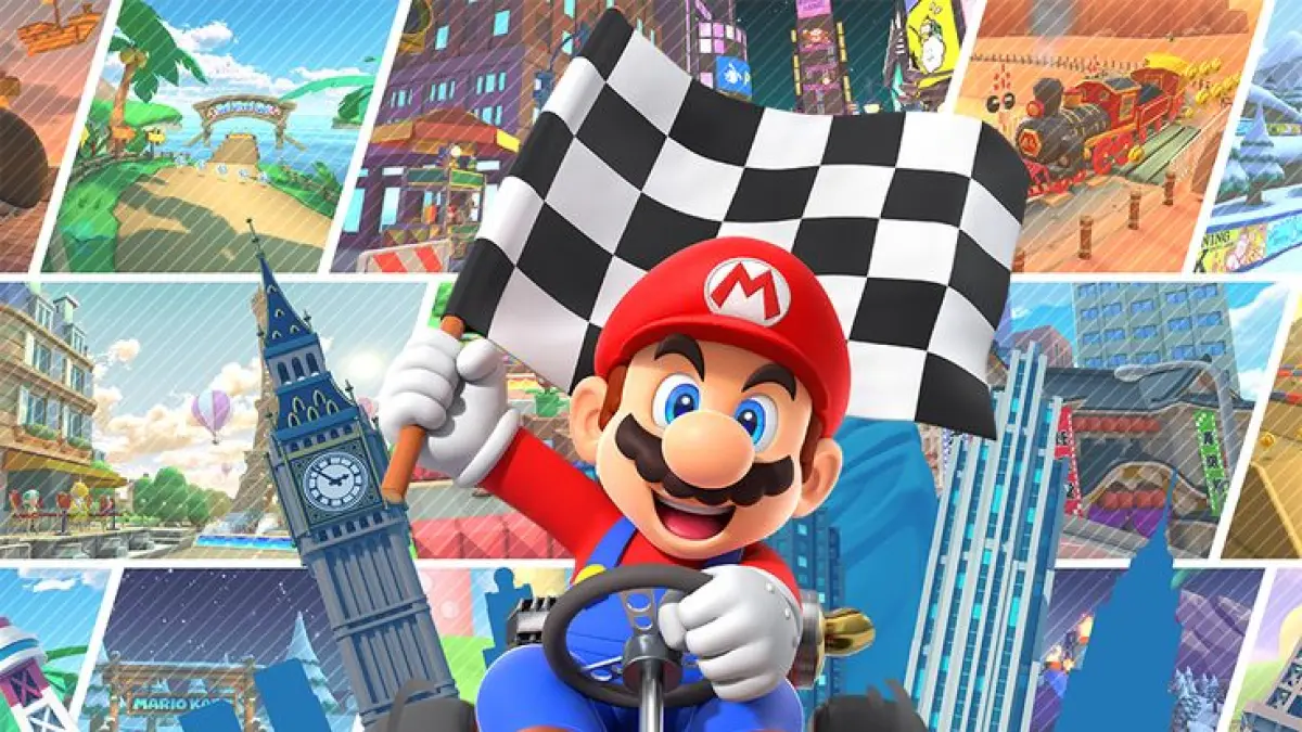 Ilustrasi Mario Kart Tour @Pinterest by Nintendo Espana